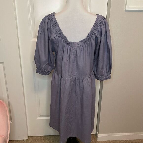 Forever 21 woven Knee Length Dress Blue Size Medium - Picture 10 of 13